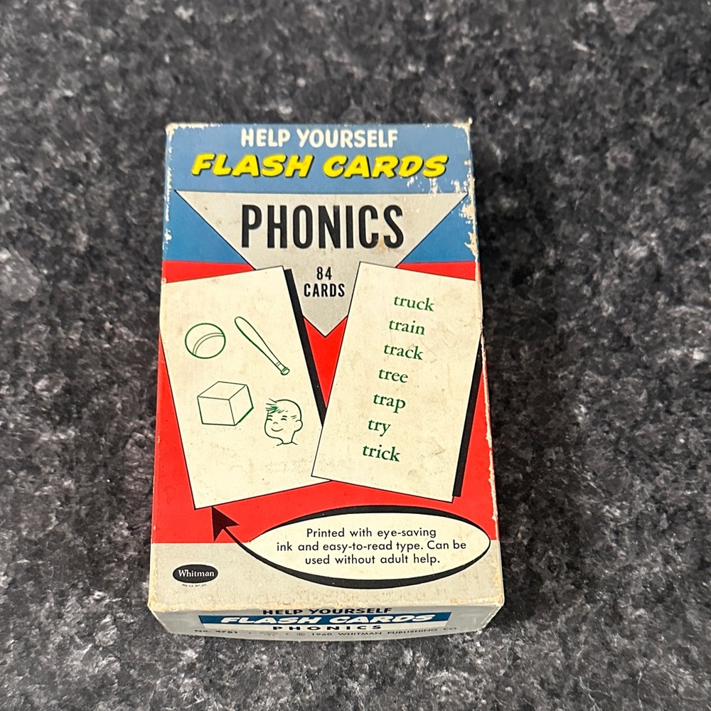 1960 Whitman Publishing Co. Help Yourself Flash Cards Phonics